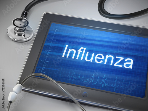 influenza word displayed on tablet