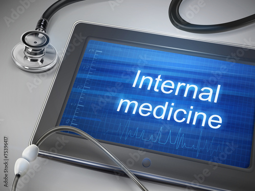 internal medicine words displayed on tablet