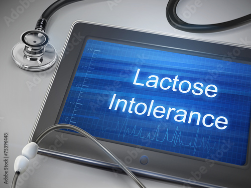 lactose intolerance words displayed on tablet