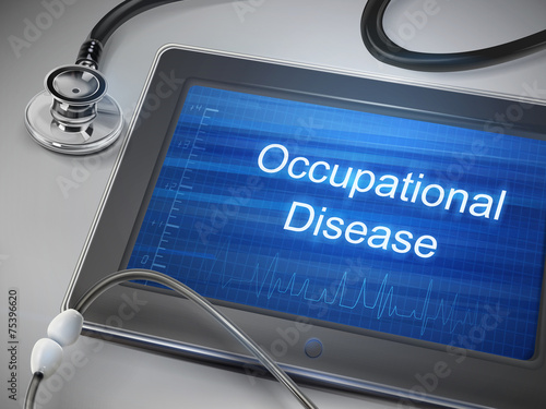 occupational disease words displayed on tablet
