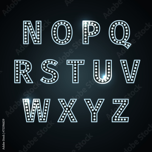 retro glowing font