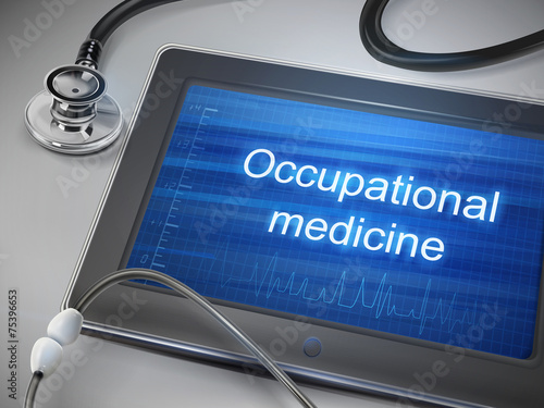 occupational medicine words displayed on tablet