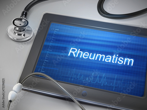 rheumatism word displayed on tablet