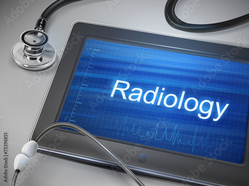 radiology word displayed on tablet