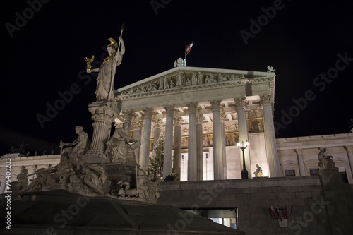 Austrian parliament and Pallas Athena Fountain