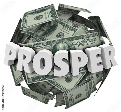 Canvas-taulu Prosper 3d Word Money Cash Ball Improve Income Earnings