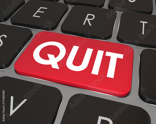 Картината върху платно Quit Word Computer Keyboard Key Button Impulse Career Job Change