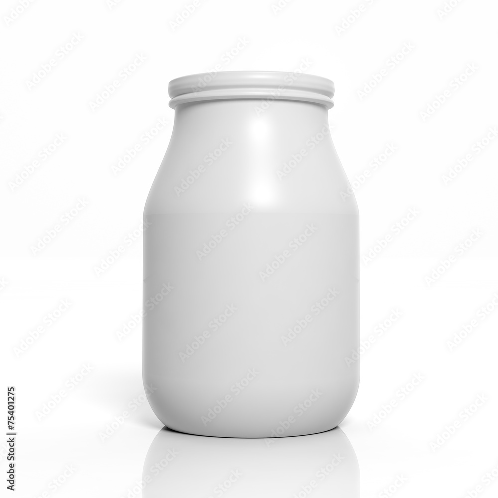 3D blank jar mockup isolated on white 3D blank jar mockup isolated on white