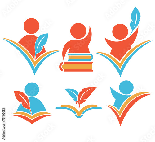 reading symbols, books, studying and education