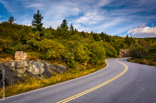 The road to Caddilac Mountain, in Acadia National Park, Maine. photo