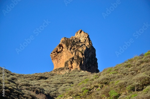 Roque Saucillo on intense blue sky, Gran canaria © ptoscano