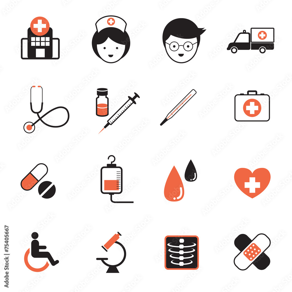 Icons set : Health care, Medical Object