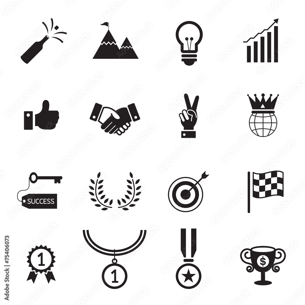 Fototapeta premium B&W icons set : Success, Award Object