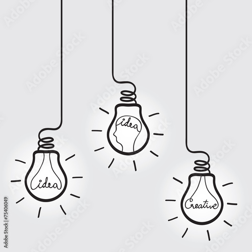 Bulb with Idea & Creative Concept