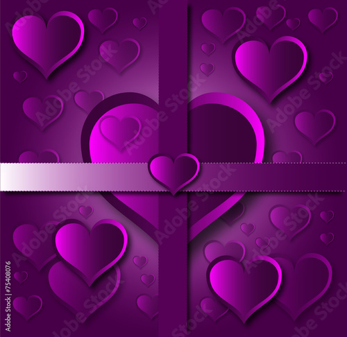 purple hearts card