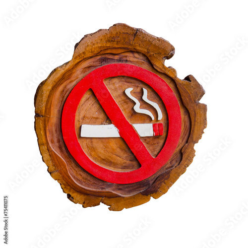 No smoking sign, handmade from wood