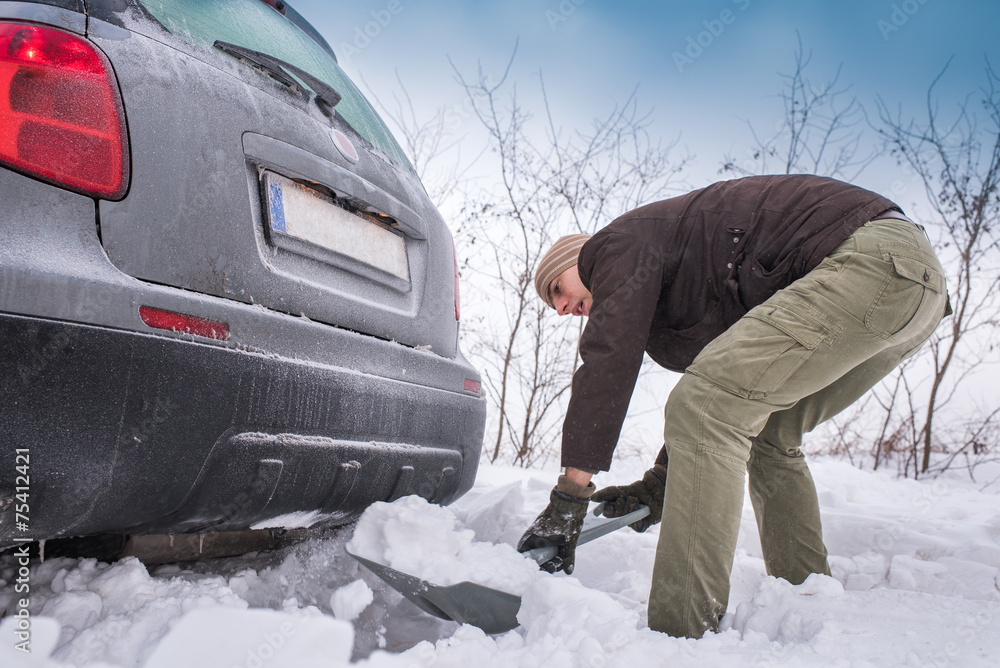Car stuck in snow Car stuck in snow