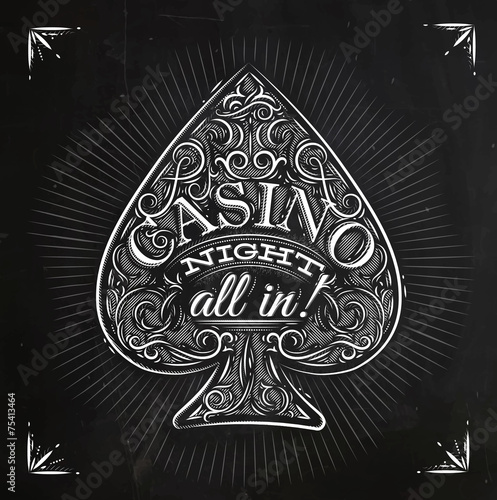 Spades casino night chalk