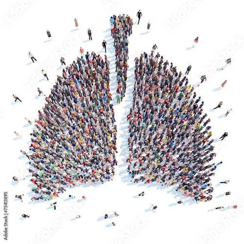 People in the form of a human lung.