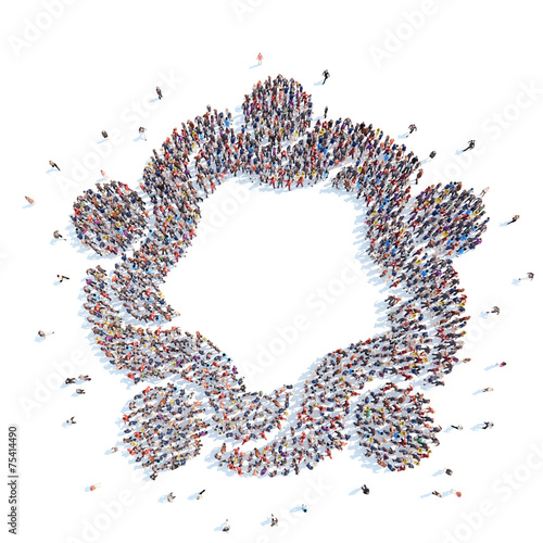 People in the form of an abstract symbol business.