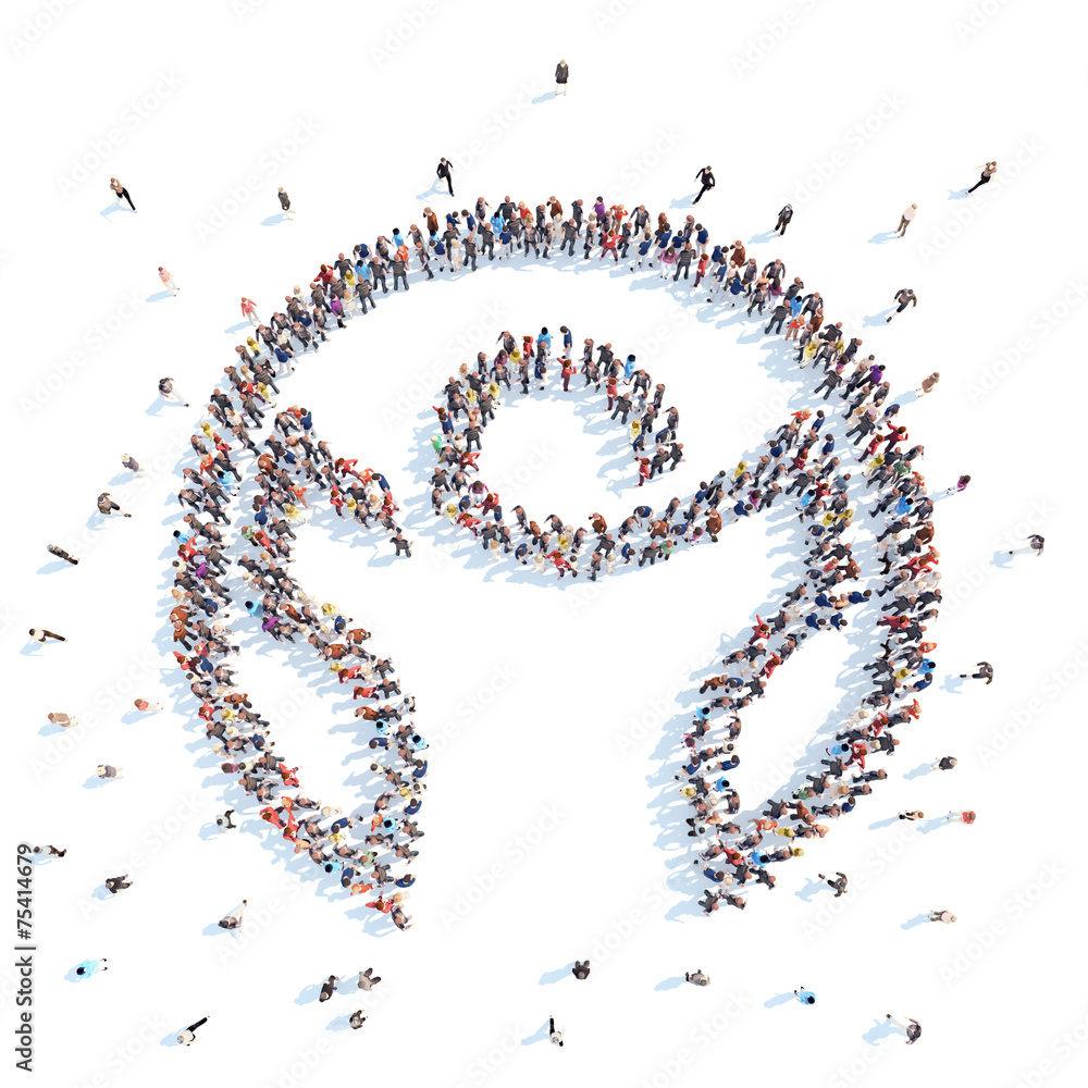 People in the form of an abstract symbol business.