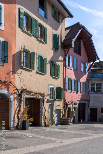 Old swiss village Dezaley on Geneva Lake