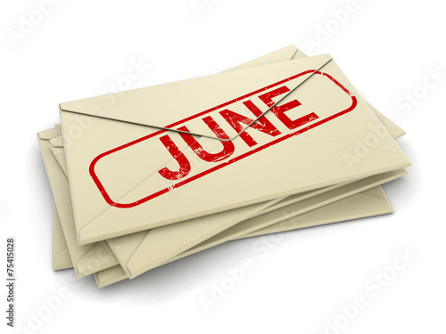 june letters  (clipping path included)