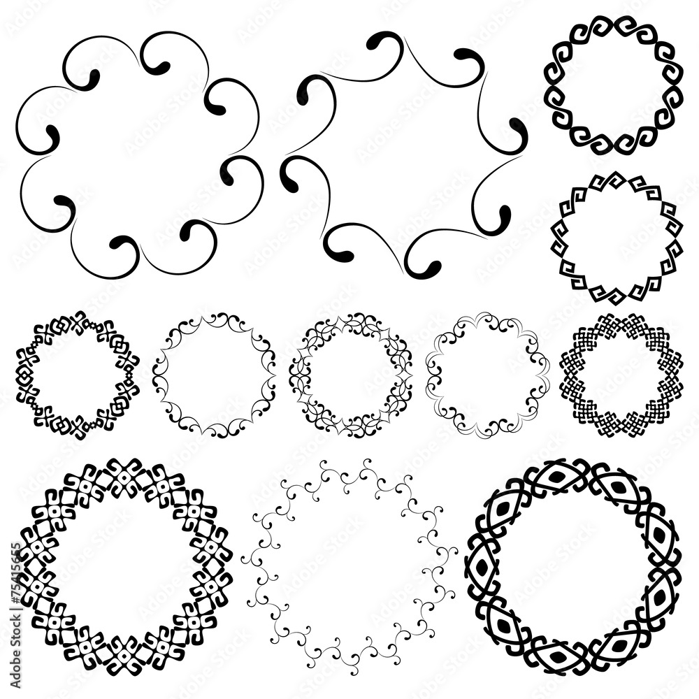 Obraz premium Smooth swirly round frames in mega pack