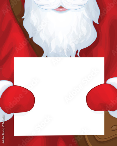 Vector Santa Claus postman holding blank.