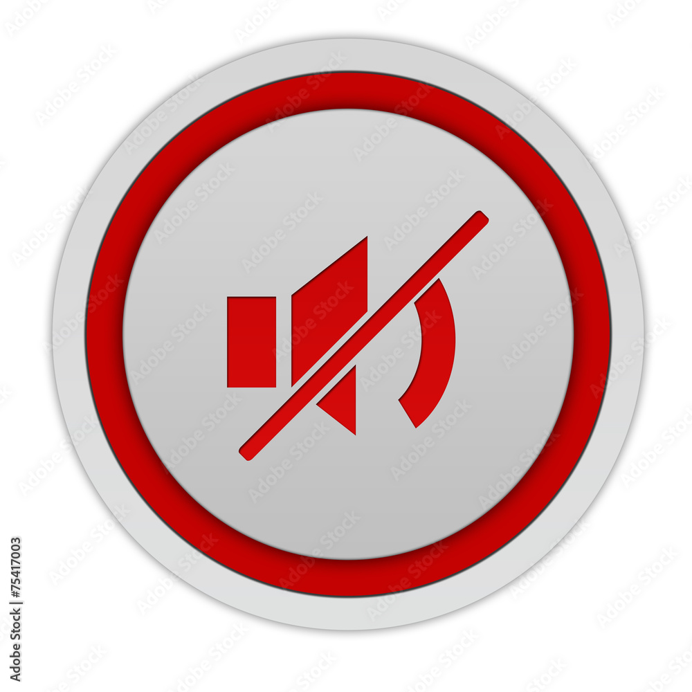 mute circular icon on white background mute circular icon on white background