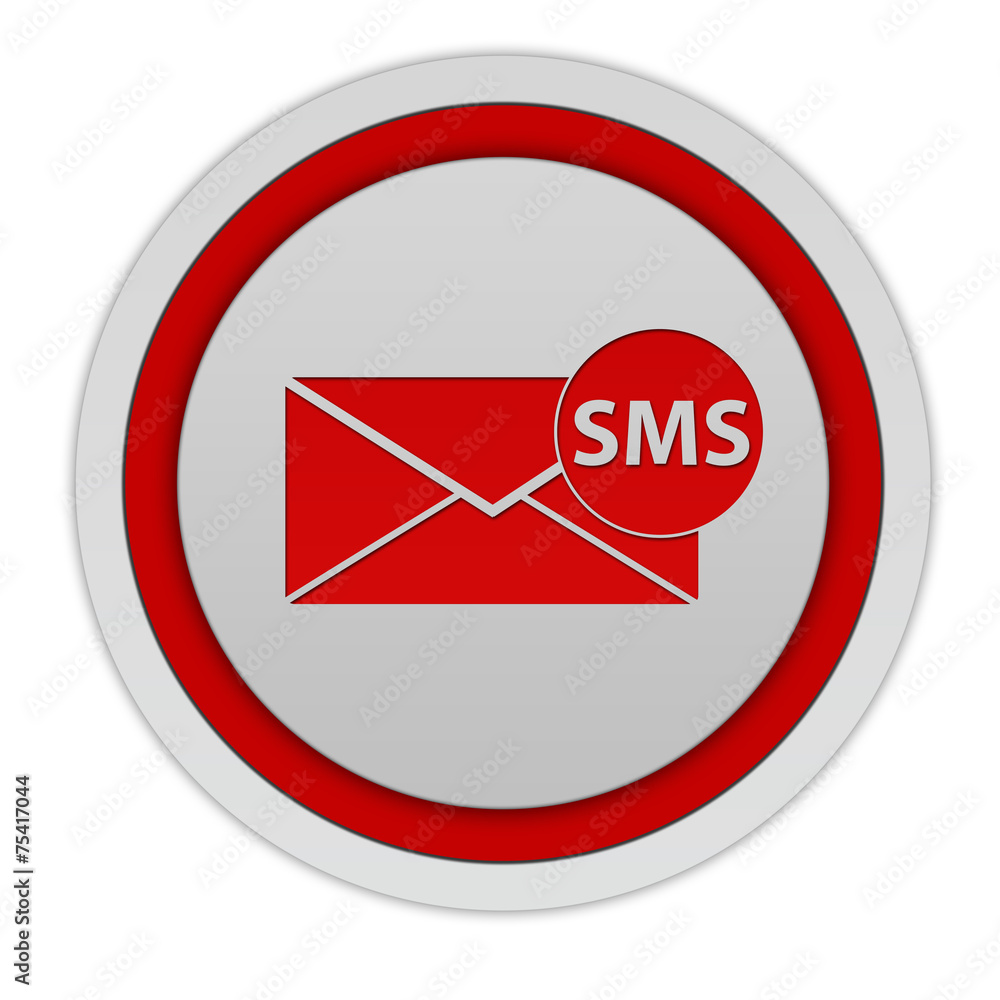 sms circular icon on white background sms circular icon on white background