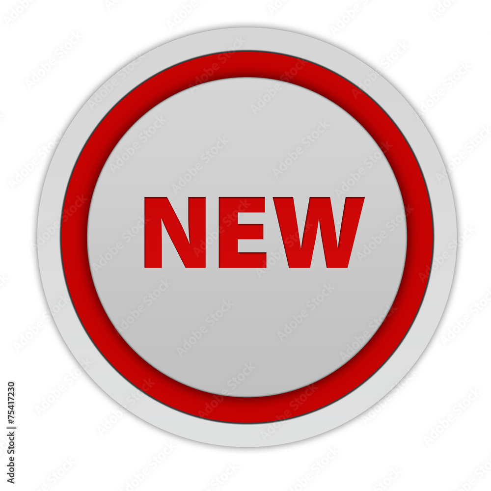 New circular icon on white background New circular icon on white background