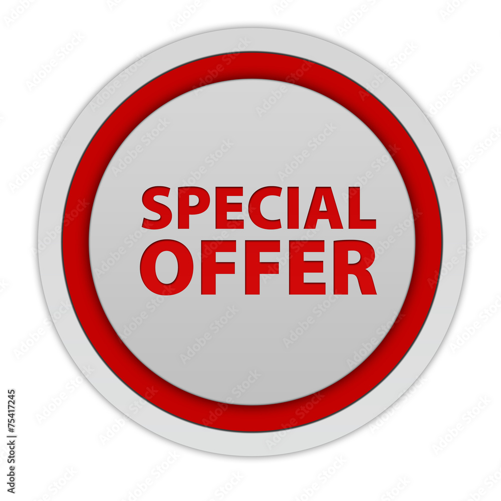 Special offer circular icon on white background Special offer circular icon on white background