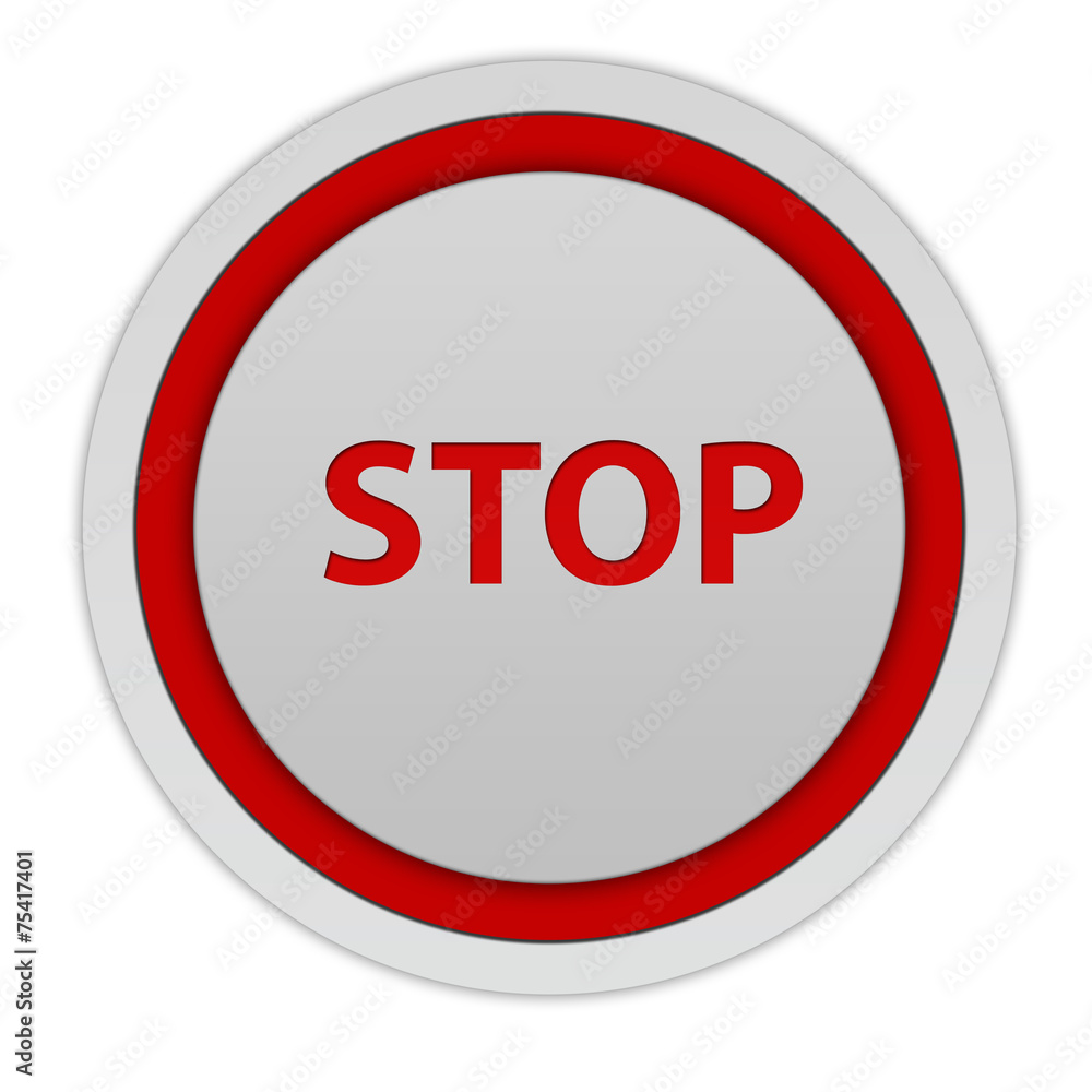 stop circular icon on white background stop circular icon on white background