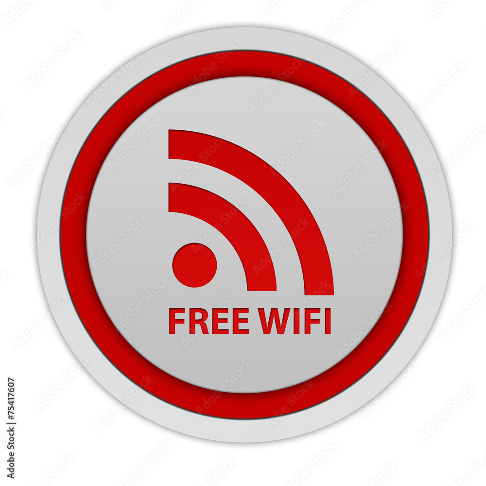 Free wifi circular icon on white background Free wifi circular icon on white background