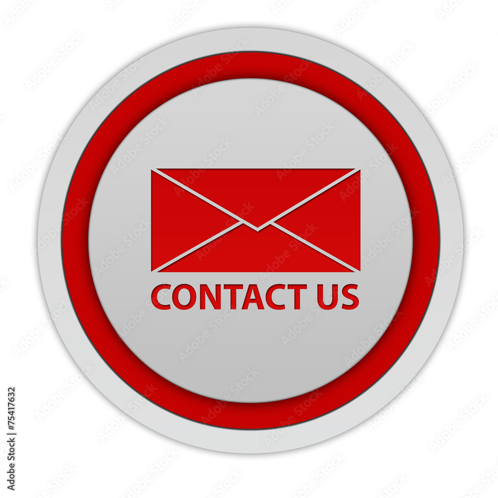 Contact us circular icon on white background Contact us circular icon on white background