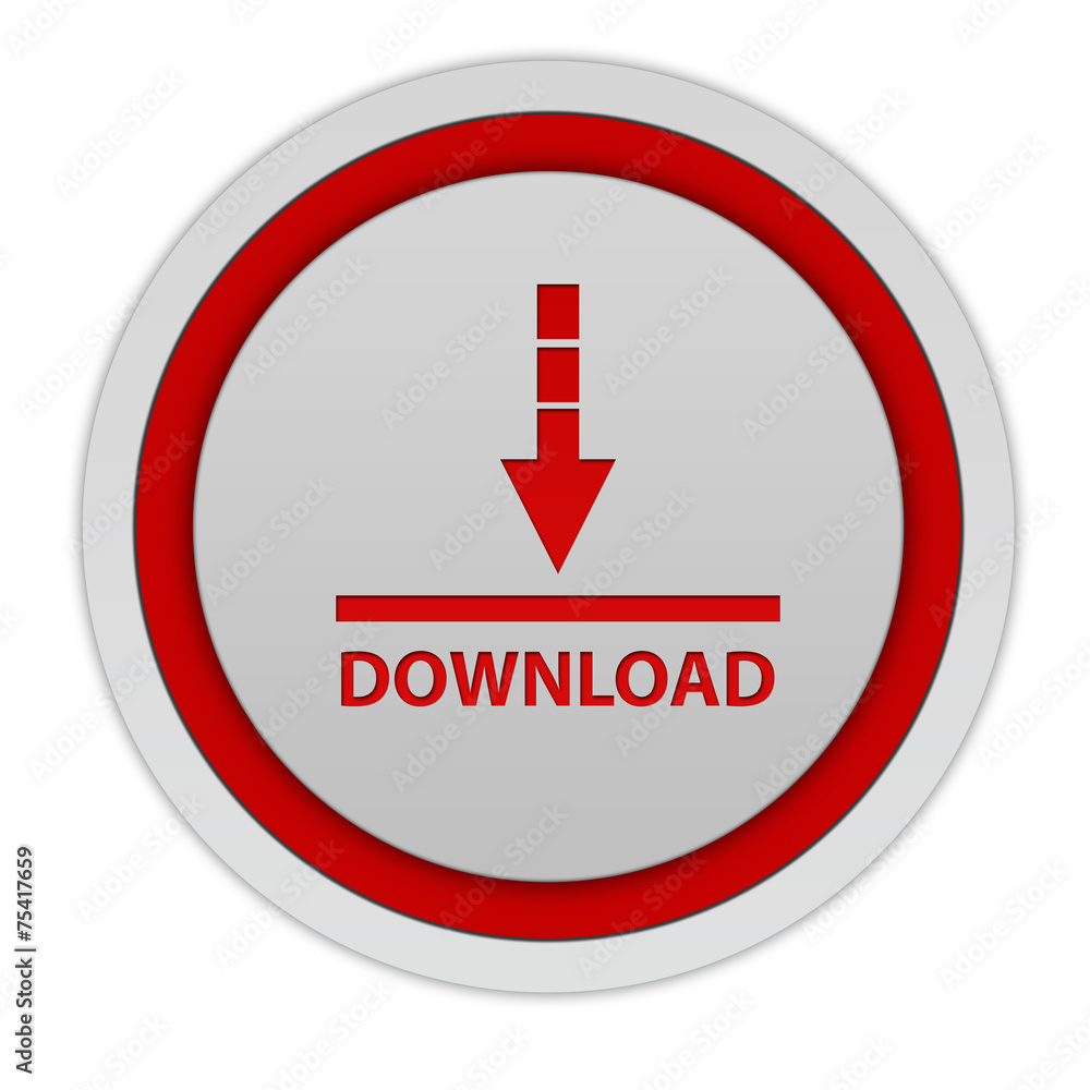 download circular icon on white background