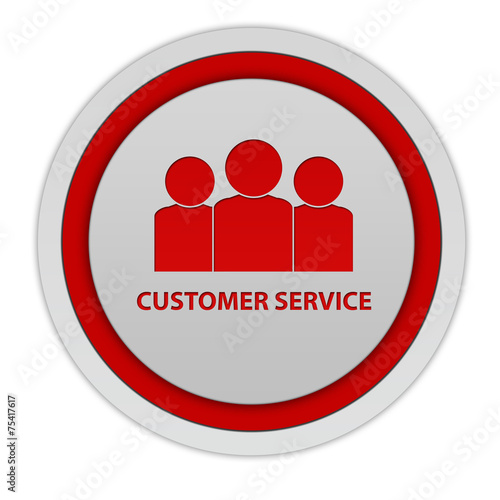 Customer service circular icon on white background