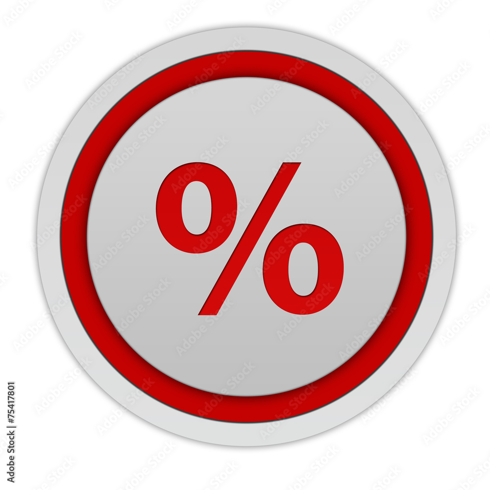 Percent circular icon on white background Percent circular icon on white background
