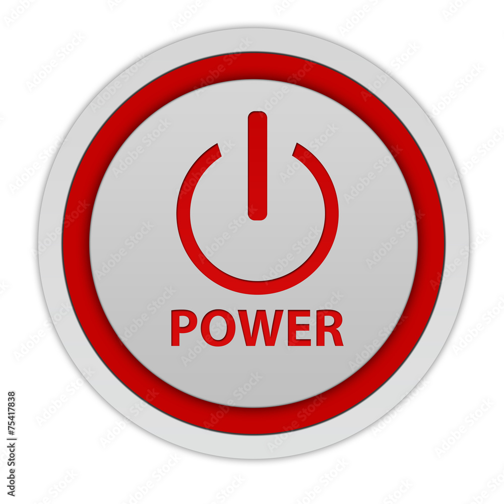 power circular icon on white background power circular icon on white background