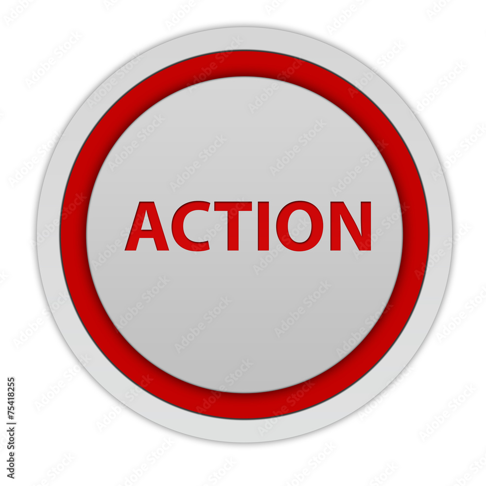 Action circular icon on white background Action circular icon on white background