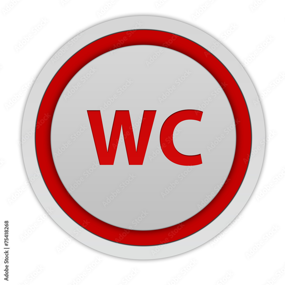 WC circular icon on white background WC circular icon on white background