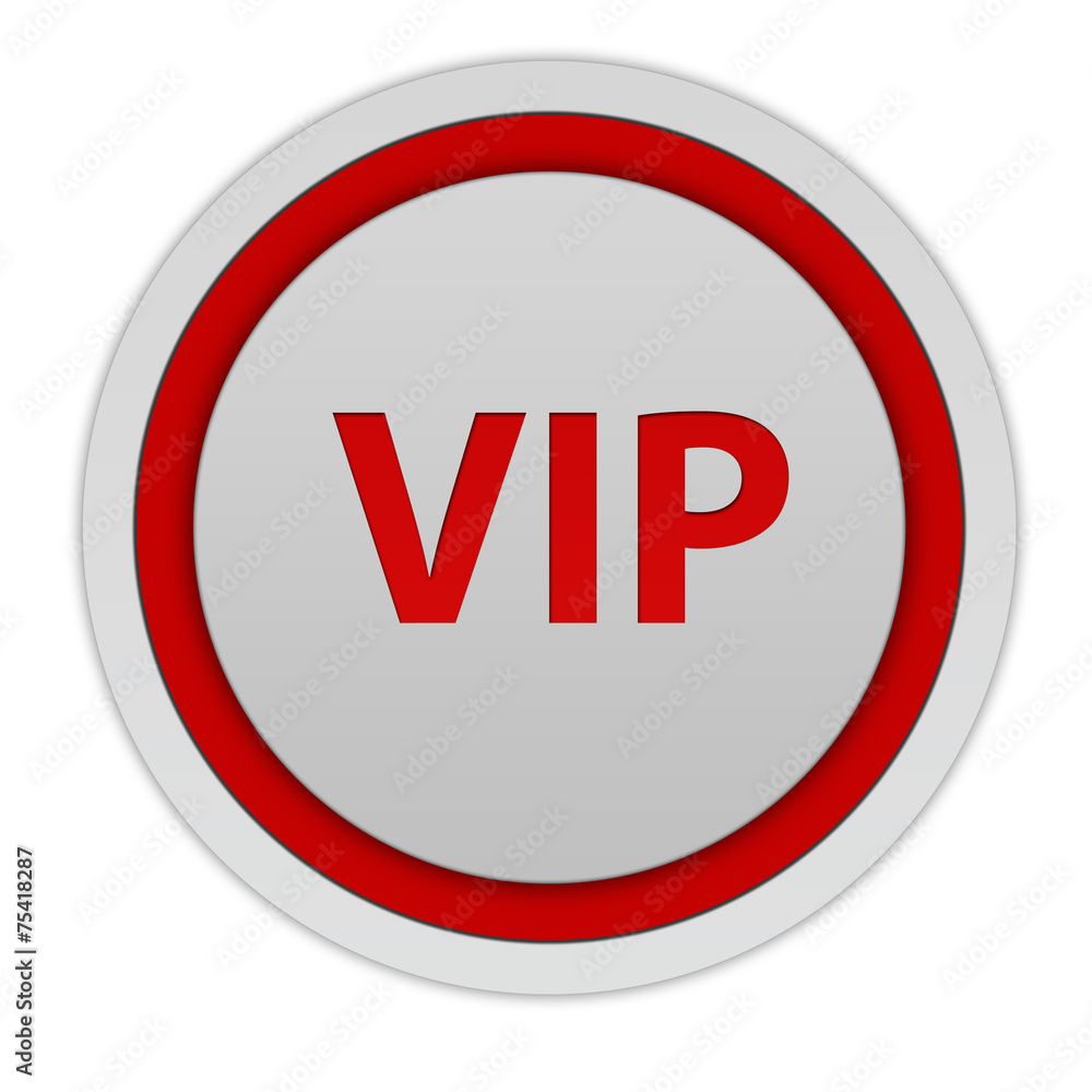 Vip circular icon on white background Vip circular icon on white background
