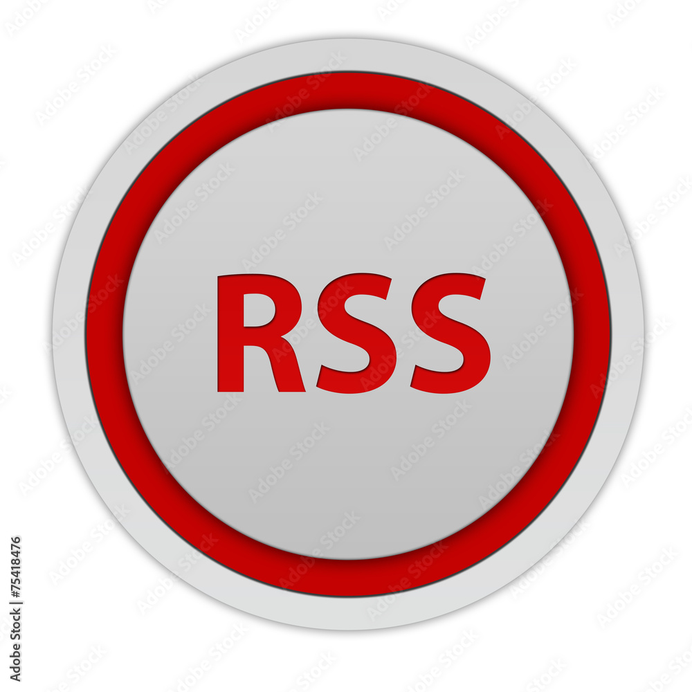 RSS circular icon on white background RSS circular icon on white background