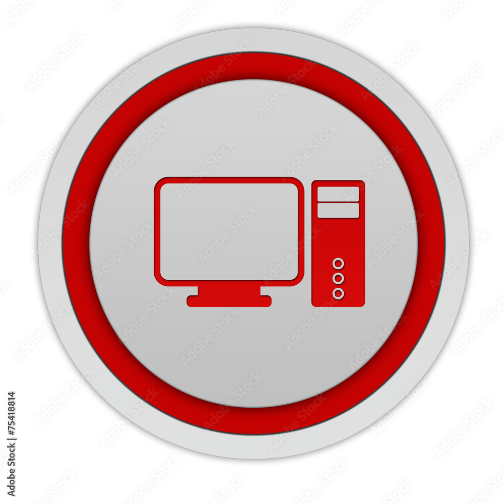 Computer circular icon on white background Computer circular icon on white background