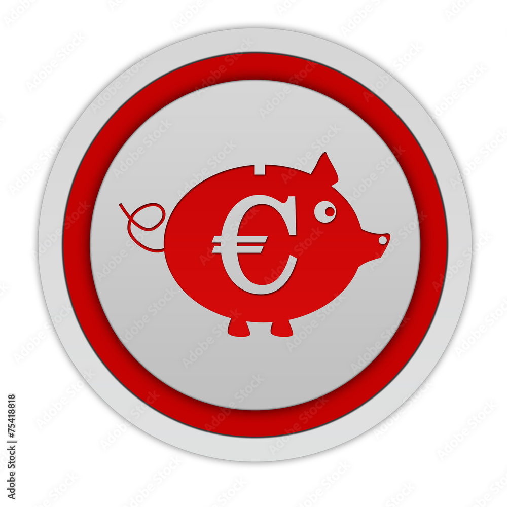 euro pig circular icon on white background euro pig circular icon on white background
