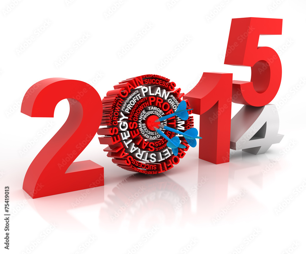 2014 to 2015 business target, 3d render