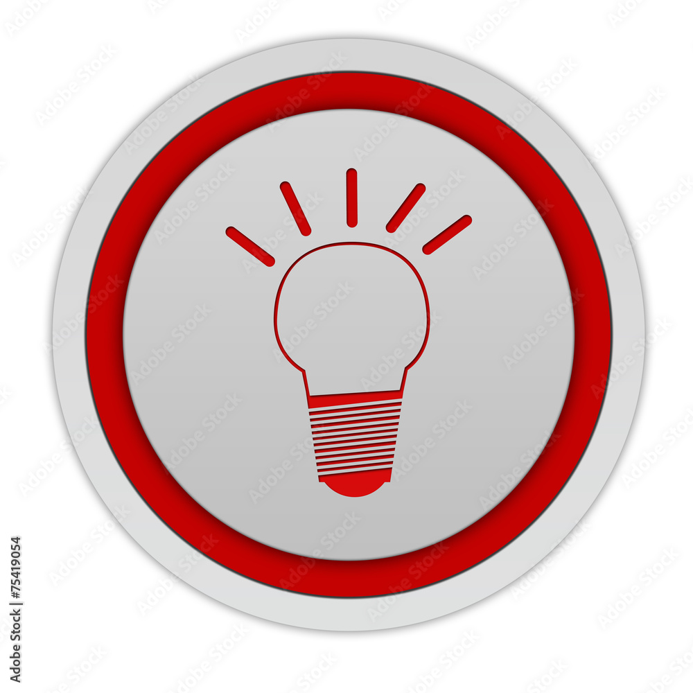 Light bulb circular icon on white background Light bulb circular icon on white background