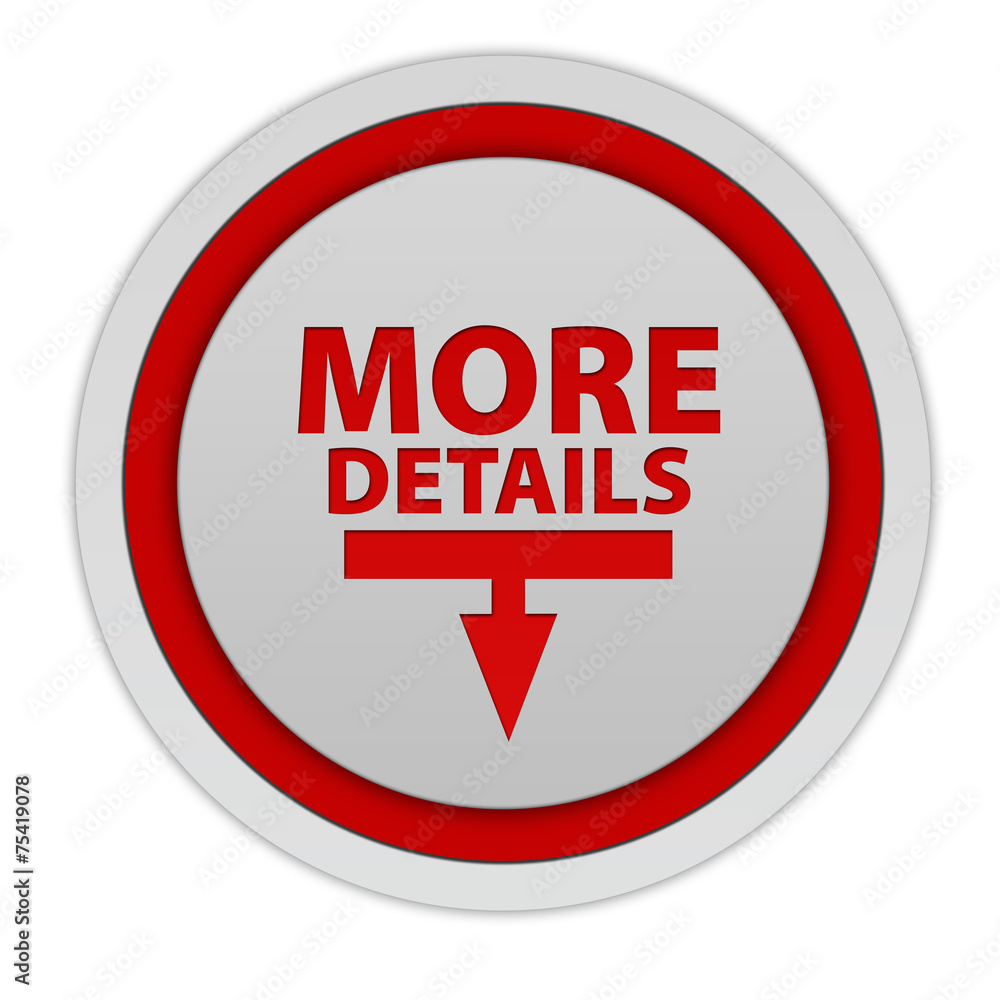 More details circular icon on white background More details circular icon on white background