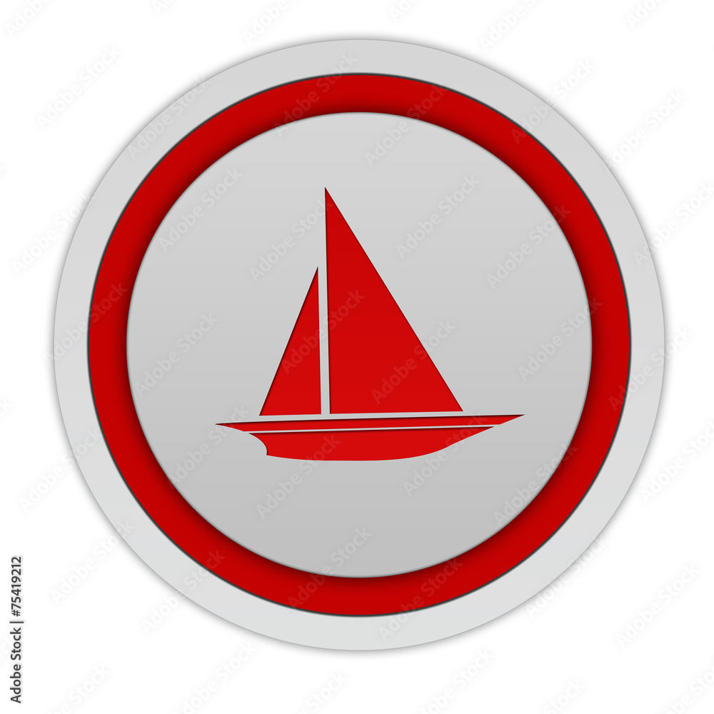 Boat circular icon on white background Boat circular icon on white background